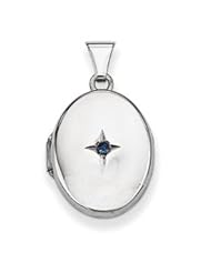 Genuine IceCarats Designer Jewelry Gift Sterling Silver Blue Synthetic Stone Oval Locket