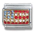 Clearly Charming Gold & CZ USA Flag Swarvorski Crystal Charm