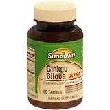 Ginkgo Biloba XTRA Tablets, by Sundown - 60 Tablets