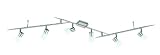 Trio Halogen Schiene mit 2 Gelenken Nickel matt Glas opal matt Länge 150 cm Glas Ø 6 cm