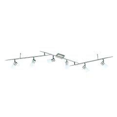 Trio Halogen Schiene mit 2 Gelenken Nickel matt Glas opal matt L�nge 150 cm Glas � 6 cm