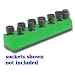 3/8 in. Drive Universal Dark Green 11 Hole Impact Socket Holder 9-19mm