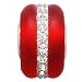 July Birthstone Ruby Red Frosted Glass and Crystal Bead for European Charm Bracelet