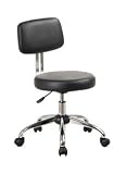 Vinyl Stool With Chrome Back