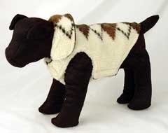 Argile Berber Velcro Closure Fleece Dog Coat (White, Size 16)