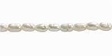 Single Strand Cultured Pearl Chain Necklace w. Silver Clasp, White (16) + 2 Chain Tail