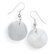 White Shell French Wire Earrings