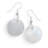 White Shell French Wire Earrings