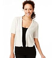 Open Front Sequin Embellished Cardigan