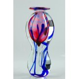 Glass Vase Pink & Blue Beautiful & Elegant 100% Handblown Art E59