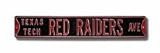 Steel Street Sign: TEXAS TECH RED RAIDERS AVE (Black)