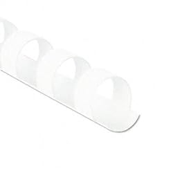 Fellowes Plastic Comb Bindings, 0.375 Inch, 55-Sheet Capacity, White, 100 per Pack (52371)