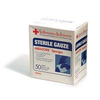 Johnson & Johnson Sterile Gauze, Mirasorb Sponges, 50-Count Boxes (Pack of 3)