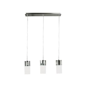Kenroy Home 80503CH Cylinder Three-Light Pendant with 4-Inch White Opal Glass Shades by Kenroy Home