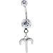 Crystalline Gem ZODIAC SIGN Dangle Belly Ring - Aries