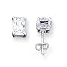 Sterling Silver Emerald CZ Stud Earrings