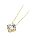 14K Two Tone Gold Created Moissanite Pendant Slide On 18 Inch Rope Chain