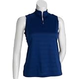 adidas - adidas ClimaCool Sleeveless Textured Mesh 1/4 Zip Mock