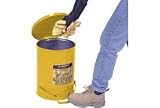 10 Gallon Justrite Oily Waste Can - Yellow