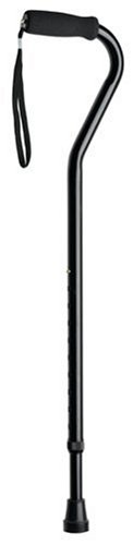 Medline Offset Handle Cane, Black
