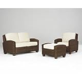 Home Styles 5402-200 Cabana Chair with Ottoman and Loveseat, Cocoa