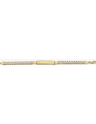 6mm 14k White Pave Curb ID Bracelet 8"