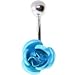 : SINGLE AQUAMARINE ROSE BELLY BUTTON RING