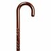 Carved wood Cane - Rosewood color. This traditional walking cane can be used in either right or left hand. This cane is also known as hospital cane. It is made in solid wood, weight capacity 250 pounds, height 36-37 inches.
