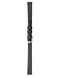 SPEIDEL Ladies Genuine Leather Watchband, Color Black, Size 8mm, - BONUS - 2 extra Spring Bars included