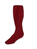 Heavyweight Solid-Color Tube-sock, Cardinal, X-Small