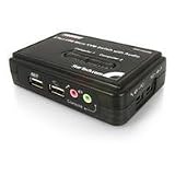 StarTech.com 2 Port Mini USB KVM Kit with Cables and Audio Switching