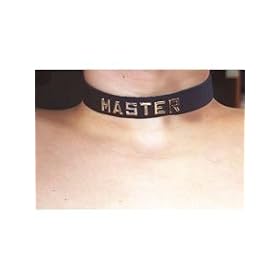 Black Leather Master Word Collar