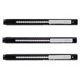 Retractable Pen-Style Clic Eraser Pack, All Blue or All Black, 3 Erasers/Pack PENZE21BP3K6