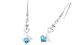 Princess Cut London Blue Topaz Dangling Earrings Sterling Silver