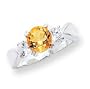 Sterling Silver Citrine ring - Size 8 - JewelryWeb