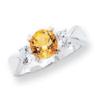 Buy Sterling Silver Citrine ring - Size 8 by JewelryWeb