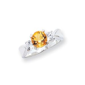 Buy Sterling Silver Citrine ring - Size 7 by JewelryWeb
