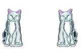 Eigenschaften Janusch / Ohrstecker 925 Silber Emaille sitzende Katze weiss