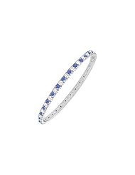 Sapphire and Diamond Eternity Bangle 14K White Gold - 5.00 CT TGW
