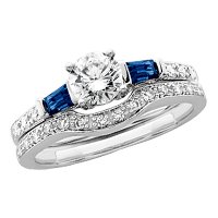 14kt. White Gold 1 ct. tw. Diamond Wedding Set