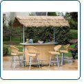 Sabbia Granite Top Tiki Bar Set With Thatch Roof