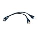 HOSA RCA (M) - TWO RCA (F), 6 in.