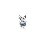 14K White Gold Heart Genuine Aquamarine Pendant