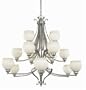 World Imports - 4909-37 : 15 LTS CHANDELIER - Brushed Nickel