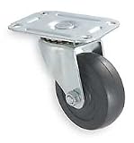 Industrial Grade 1UHT5 Swivel Caster, 3 In, 100 Lb, All Rubber