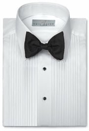 Neil Allyn Mens Tuxedo Shirt Poly/Cotton Laydown Collar 1/4 Inch Pleat