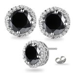 2129qDDjK7L. SL160  4.76 5.56 Cts Black & 0.01 Cts White Diamond Stud Earrings in Platinum