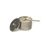 Brushed Stainless Steel Salt Cellar with Spoon