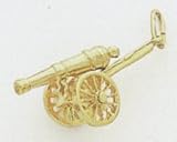 14kt Yellow Solid Gold Cannon Charm -A0723