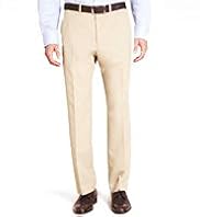 Crease Resistant Active Waistband Flat Front Travel Trousers